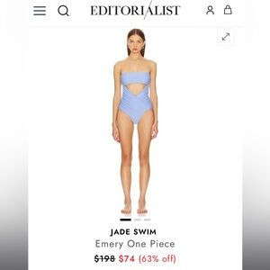 Jade Swim Emery One Piece - GLACIER BLUE- NWT